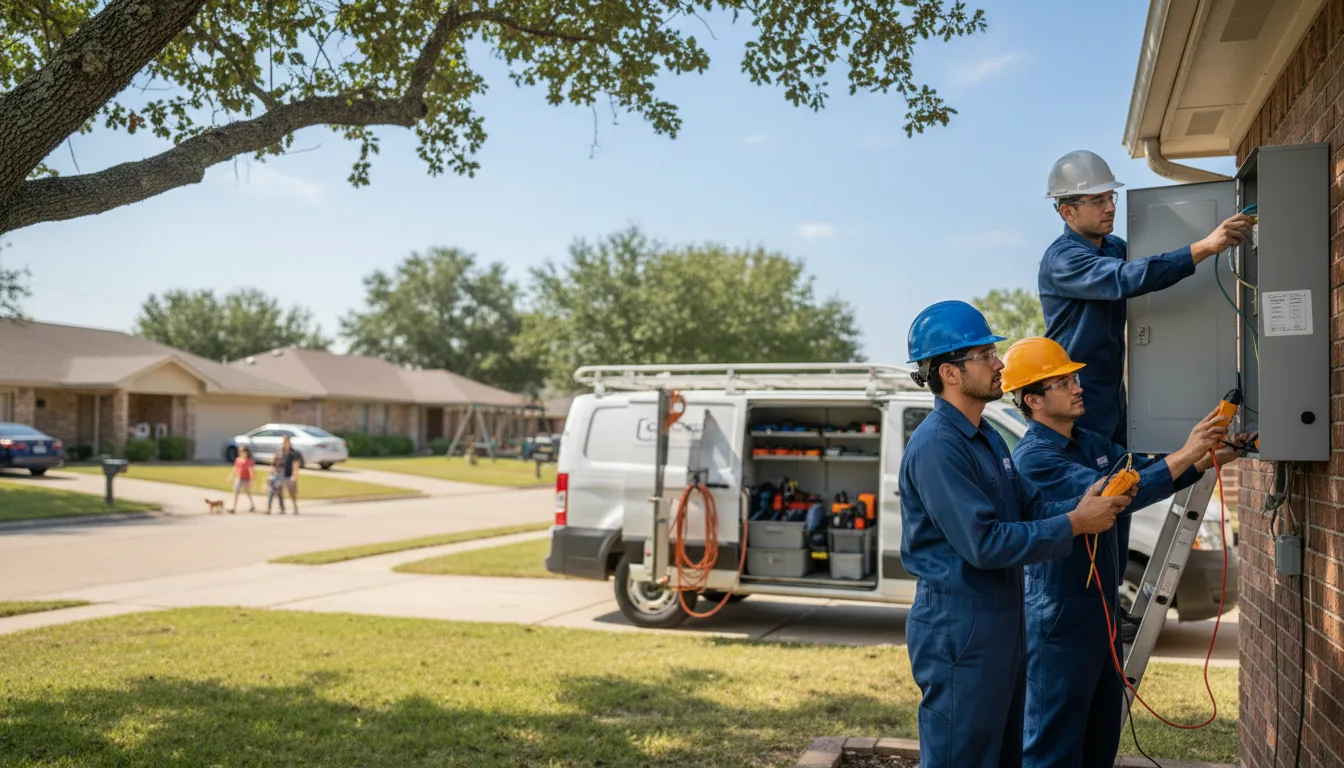 Certified electrician providing emergency electrical services in Lampe, MO